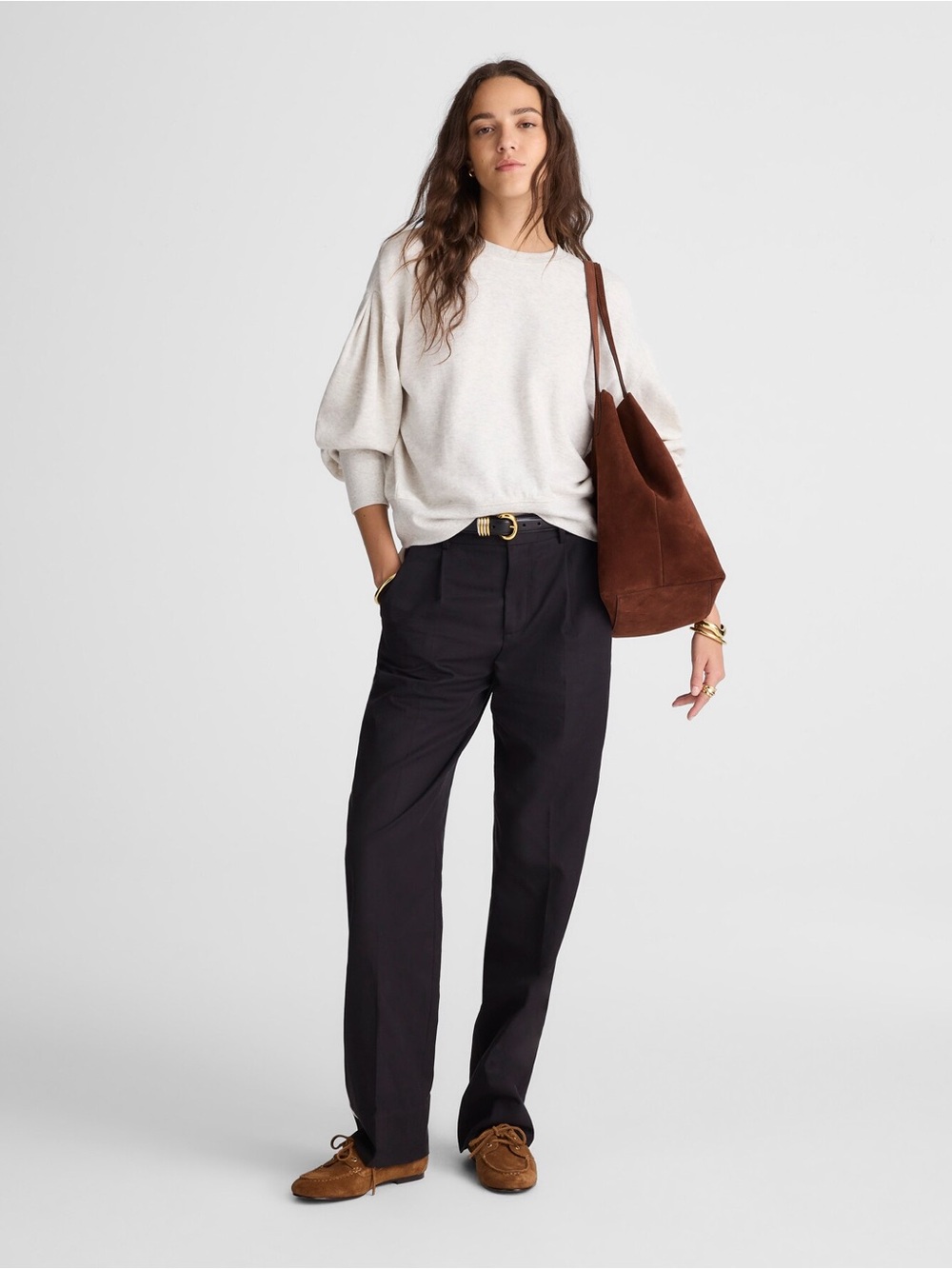 Madewell Double-Faced Puff Sleeve Sweatshirt - Picture 2 of 9